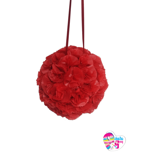 Piñata de flores rojas
